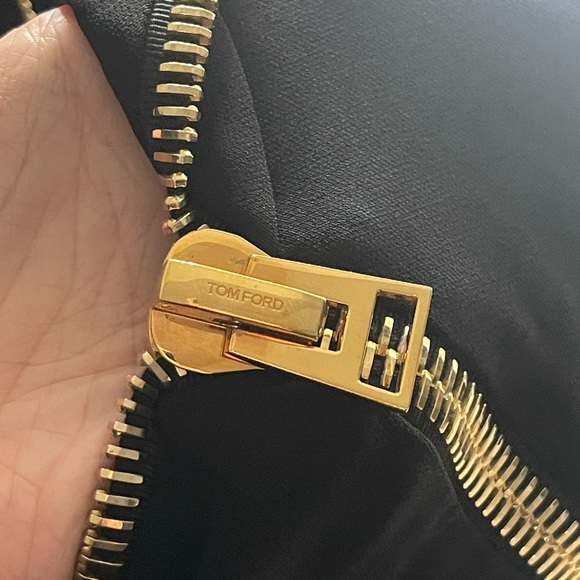 TOM FORD Famous Zipper Open Back Dress BLACK with GOLD Zipper ICONIC VINTAGE 44 - Picture 11 of 15